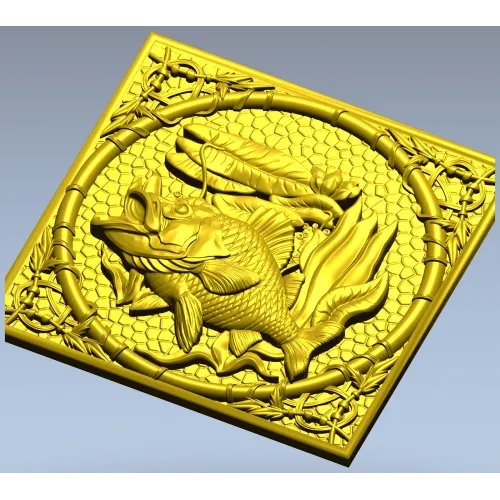 3D модель "Окунь в рамке" - stl панно для ЧПУ