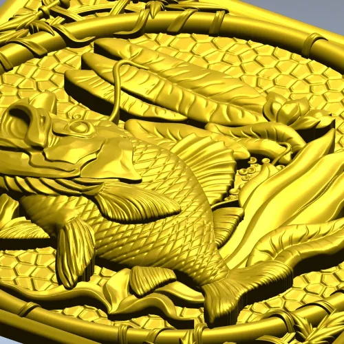 3D модель "Окунь в рамке" - stl панно для ЧПУ