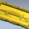 Baroque Sturgeon Relief - STL 3D model for CNC carving