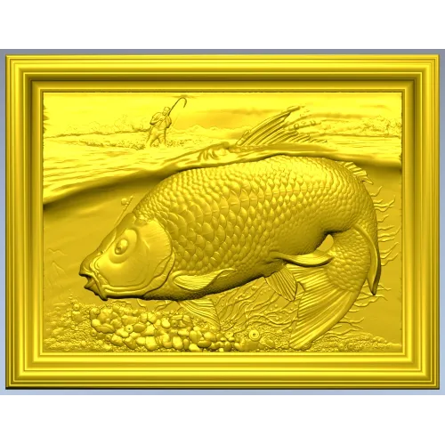 Карп на речном дне - 3D модель STL для ЧПУ