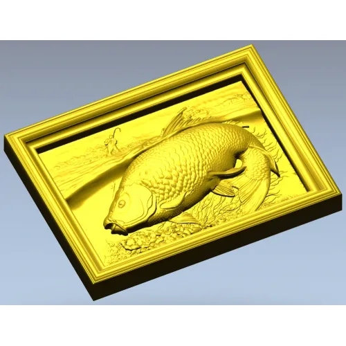 Карп на речном дне - 3D модель STL для ЧПУ