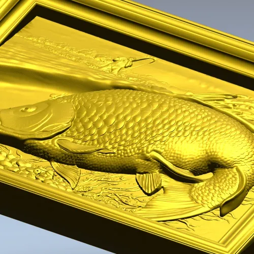 Карп на речном дне - 3D модель STL для ЧПУ