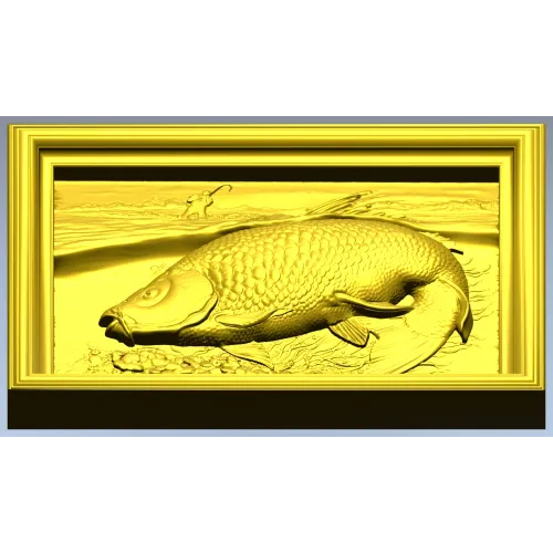 Карп на речном дне - 3D модель STL для ЧПУ