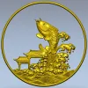 Карп в волнах - 3D модель STL для ЧПУ