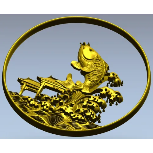 Карп в волнах - 3D модель STL для ЧПУ