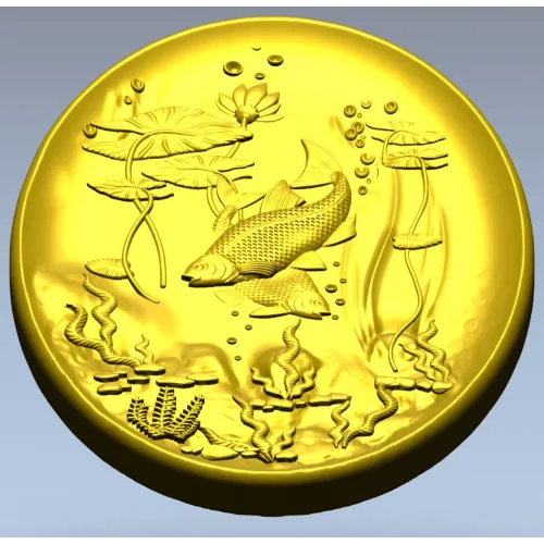 Oval Koi Pond Relief STL for CNC
