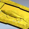 STL модель панно "Судак в рамке" для ЧПУ - рельеф для фрезера
