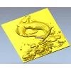 Koi Embrace - high-relief STL panel for CNC
