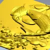 Koi Embrace - high-relief STL panel for CNC