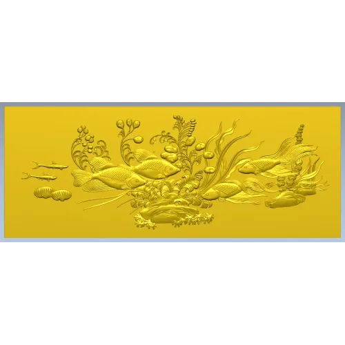 Панно "Подводные карпы" - stl модель для ЧПУ