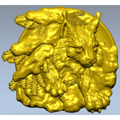3D модель STL - барельеф "Лесная рысь" для ЧПУ