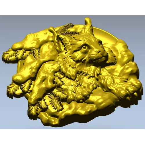 3D модель STL - барельеф "Лесная рысь" для ЧПУ
