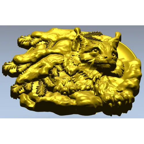 3D модель STL - барельеф "Лесная рысь" для ЧПУ