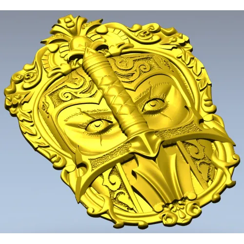 Рыцарский визир в барочном обрамлении - 3D модель STL для ЧПУ