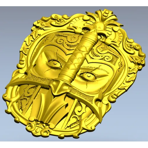 Рыцарский визир в барочном обрамлении - 3D модель STL для ЧПУ
