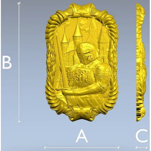 Страж Замка - 3D модель панно для ЧПУ (STL)