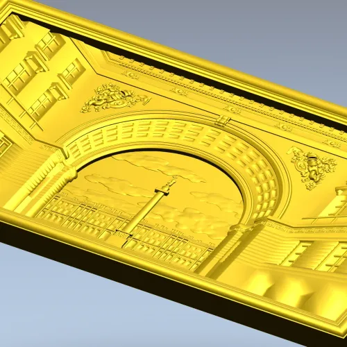 Palace Square arch relief - 3D STL model for CNC