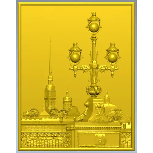Saint Petersburg panorama relief STL for CNC milling