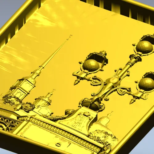 Saint Petersburg panorama relief STL for CNC milling