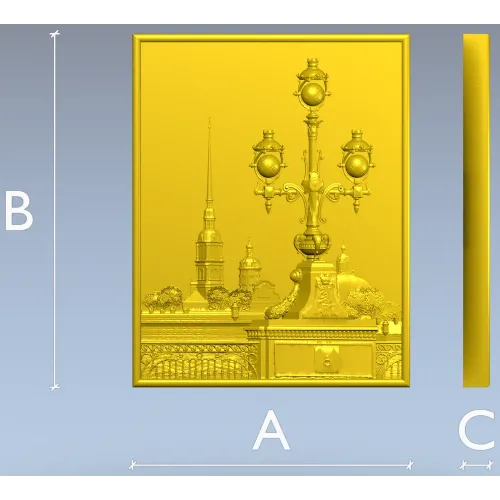 Saint Petersburg panorama relief STL for CNC milling