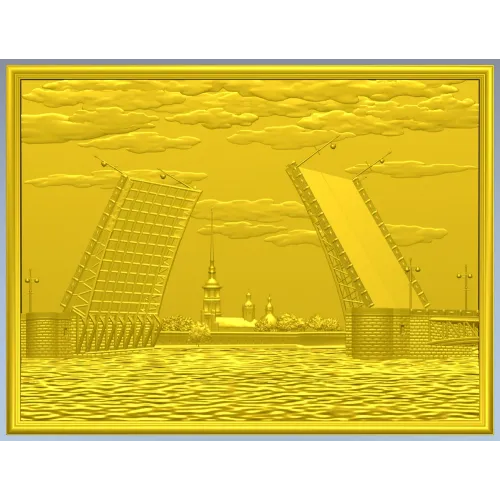 Петербургские разводные мосты - 3D панно в формате STL