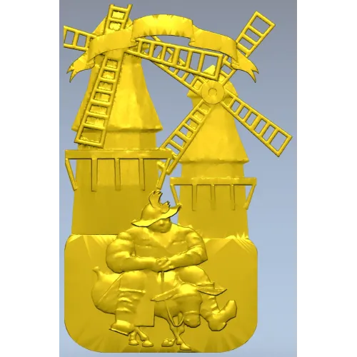 3D модель STL - Санчо у мельниц для ЧПУ