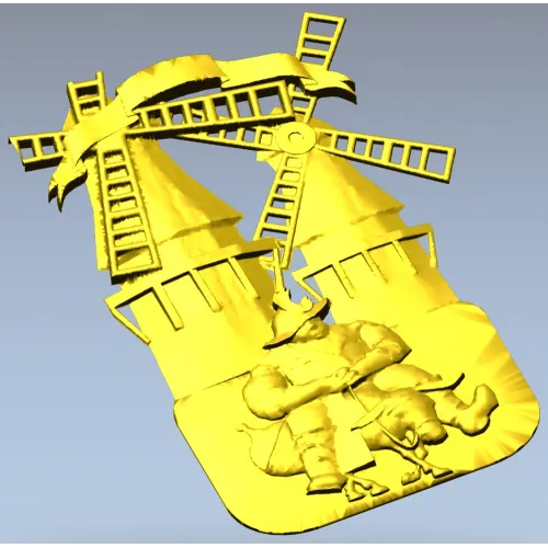 3D модель STL - Санчо у мельниц для ЧПУ