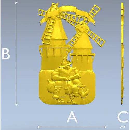 3D модель STL - Санчо у мельниц для ЧПУ