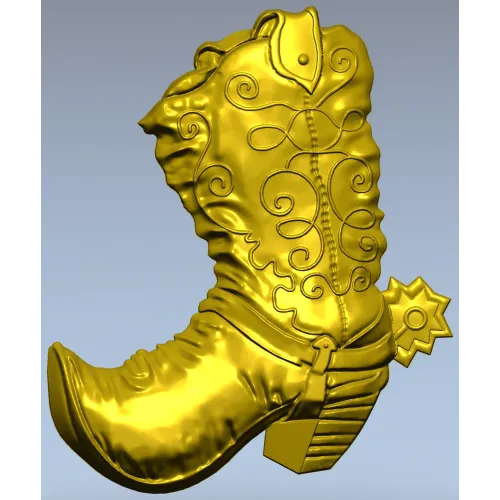 3D модель ковбойского сапога со шпорой (STL для ЧПУ)