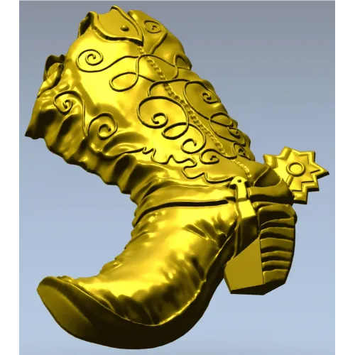 3D модель ковбойского сапога со шпорой (STL для ЧПУ)