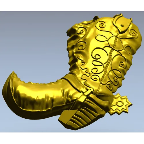 3D модель ковбойского сапога со шпорой (STL для ЧПУ)