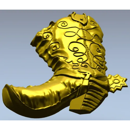 3D модель ковбойского сапога со шпорой (STL для ЧПУ)