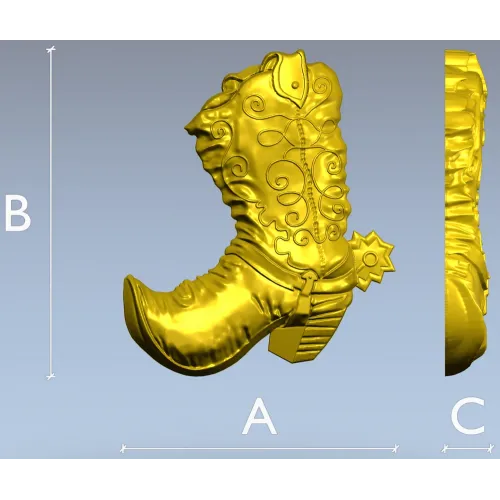 3D модель ковбойского сапога со шпорой (STL для ЧПУ)