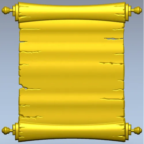 Scroll Relief STL for CNC Router - Aged Parchment Panel