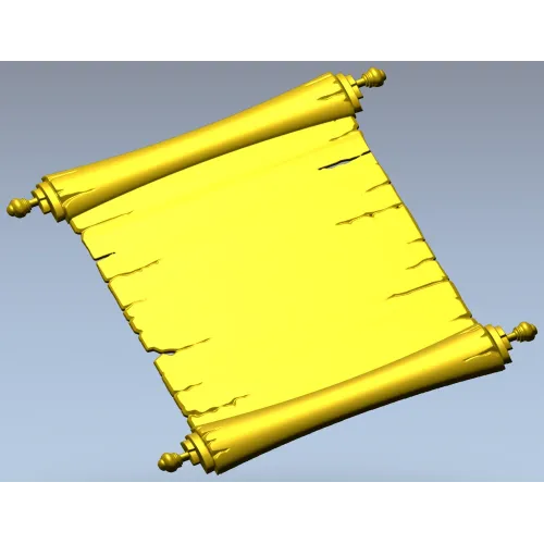 Scroll Relief STL for CNC Router - Aged Parchment Panel