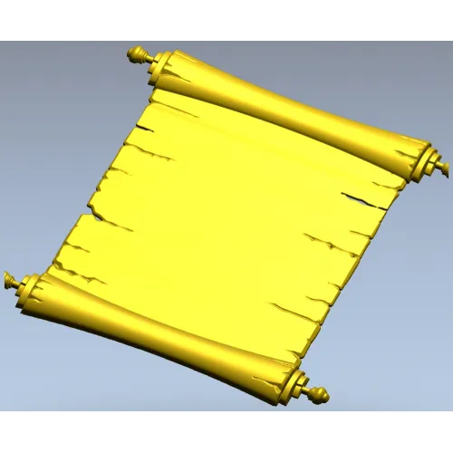 Scroll Relief STL for CNC Router - Aged Parchment Panel