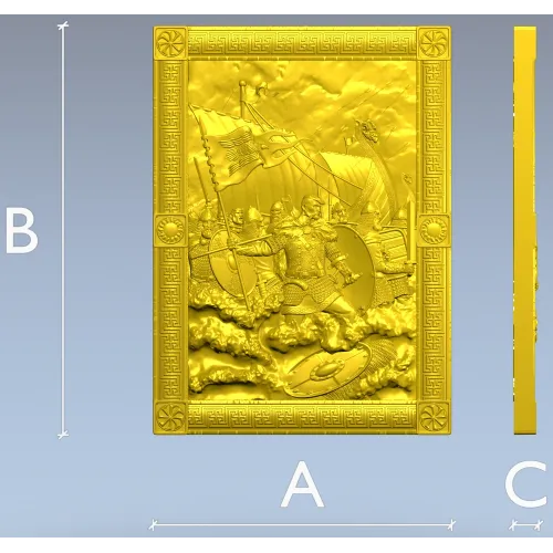 Sviatoslav bas-relief STL for CNC milling