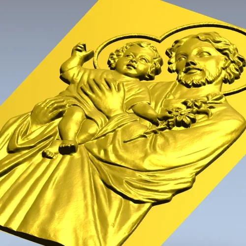 Иосиф Обручник с Младенцем - рельефная 3D модель STL для ЧПУ