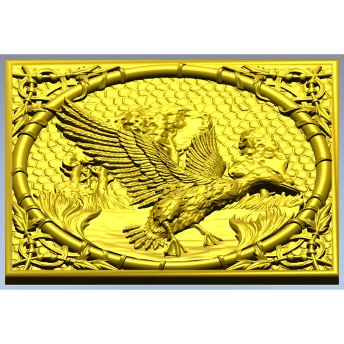 STL модель селезня в рамке - панель для ЧПУ