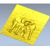 Рельефная 3D модель "Семья слонов" - панно для ЧПУ в формате STL