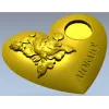Сердце с розой и надписью "ЛЮБЛЮ!" - 3D модель STL для ЧПУ