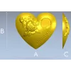 Сердце с розой и надписью "ЛЮБЛЮ!" - 3D модель STL для ЧПУ