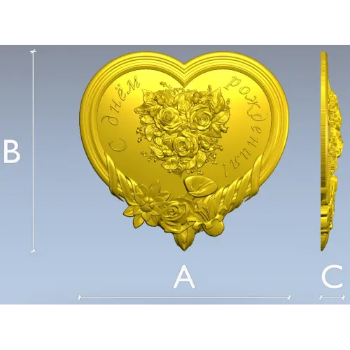 Сердечный букет - stl модель для ЧПУ
