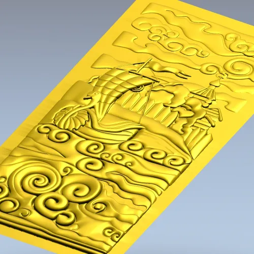 Панель "Сказочный корабль" - 3D модель STL для ЧПУ