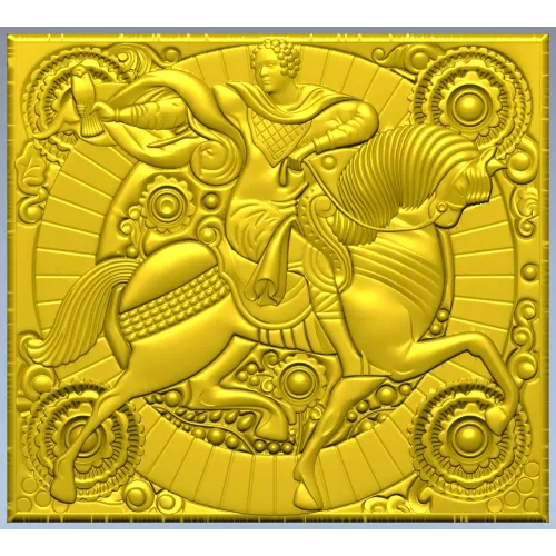 Gallant Horseman Relief - STL 3D model for CNC carving