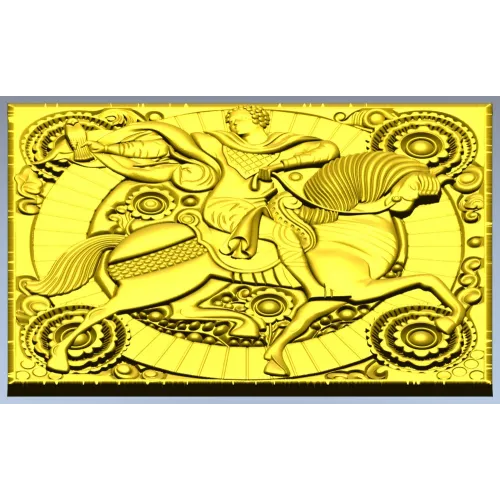 Gallant Horseman Relief - STL 3D model for CNC carving
