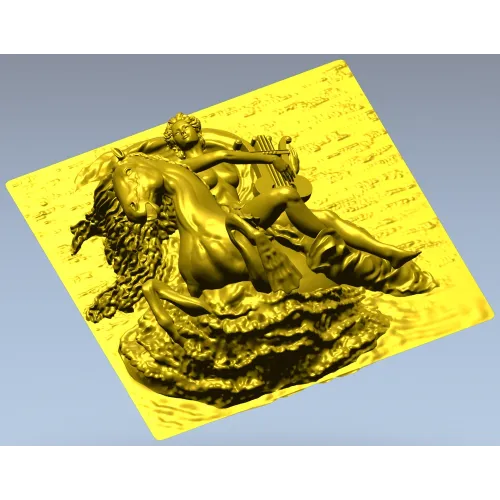 3D панно "Орфей на морском коне" - stl модель для ЧПУ
