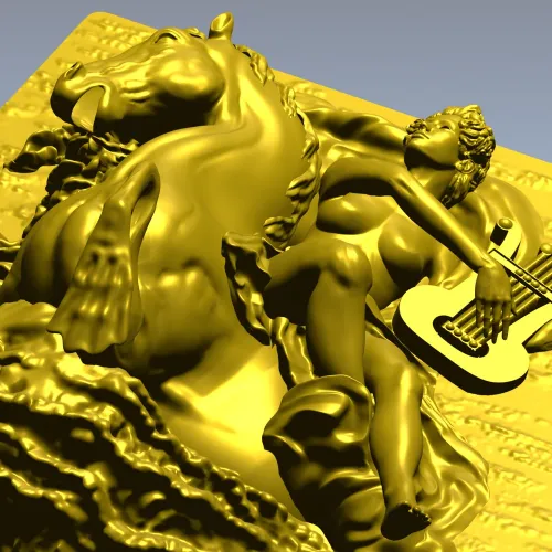 3D панно "Орфей на морском коне" - stl модель для ЧПУ