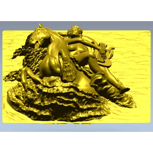 3D панно "Орфей на морском коне" - stl модель для ЧПУ