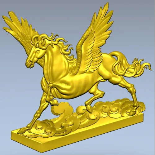 3D модель STL - Пегас на облаках для ЧПУ фрезера